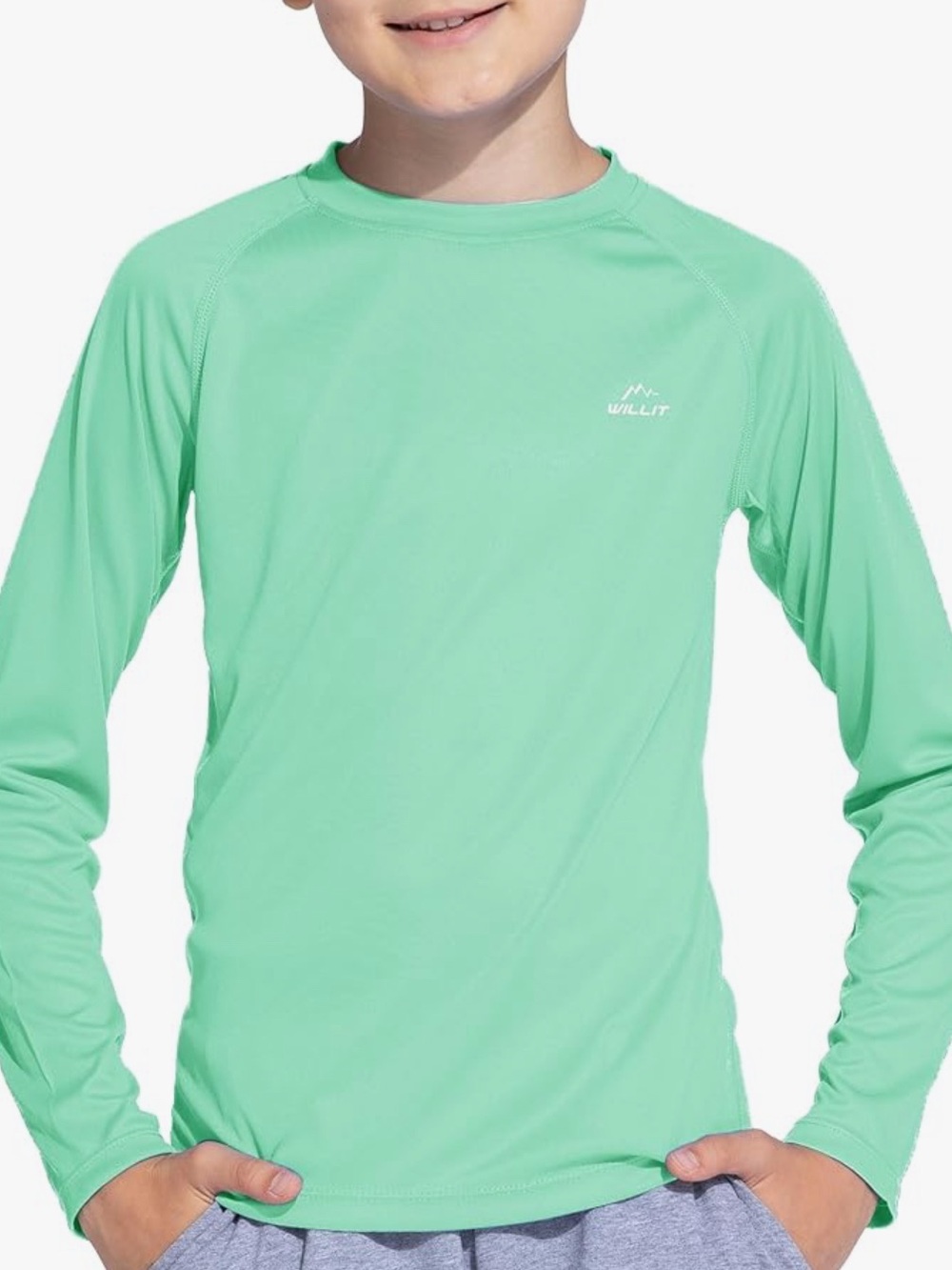 Willit Kids' Long-Sleeve Swim Rashguard - Mint Green